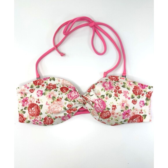 Abercrombie & Fitch Swim Bikini Top XS Bandeaux Swimsuit Strappy Removable Strap - Picture 1 of 5